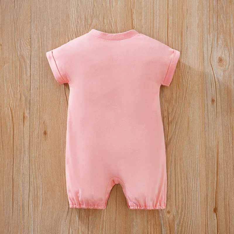Baby Boys Girls Unisex Newborn Romper 0-18 Months Toddler Clothing Infant summer Short sleeve Cute pink kitten print Jumpsuit infant romper animal print romper