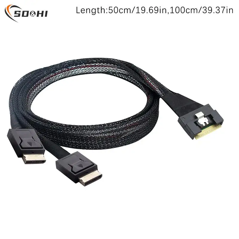 

1Pc PCI-E SFF-8611 Ultraport Slimline SAS Dual Oculink Slim 4,0 SFF-8654 8i 74pin To OCulink 8611