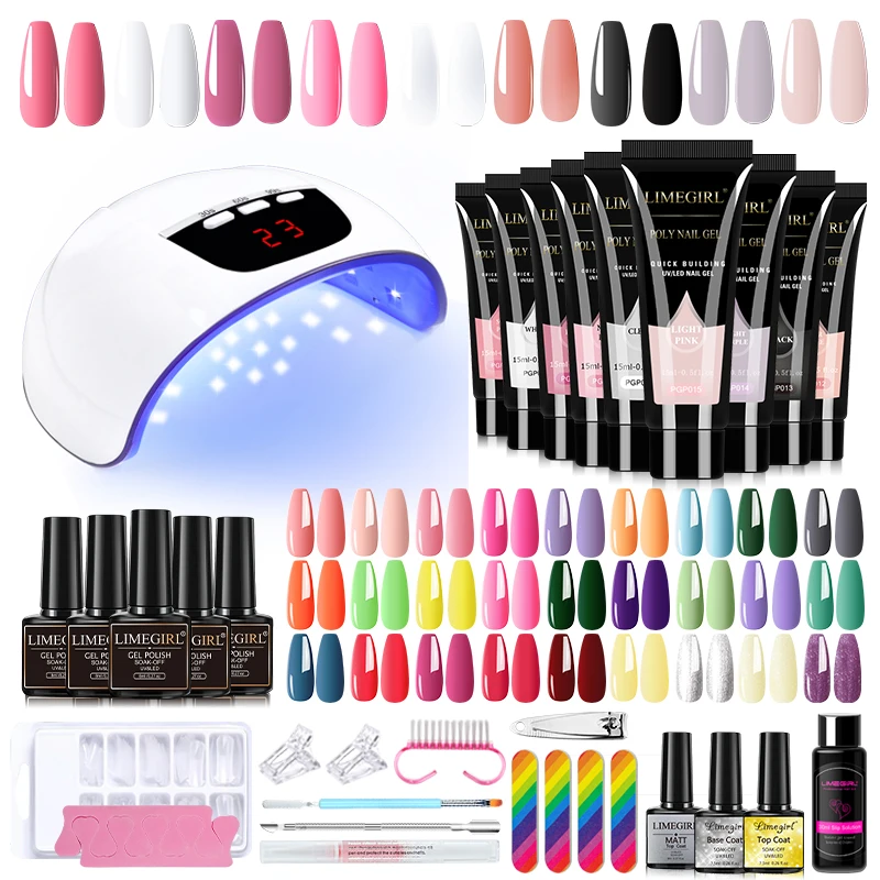 Limegirl Acrylic Nail Kit with UV LED Lamp and Gel Polish Set