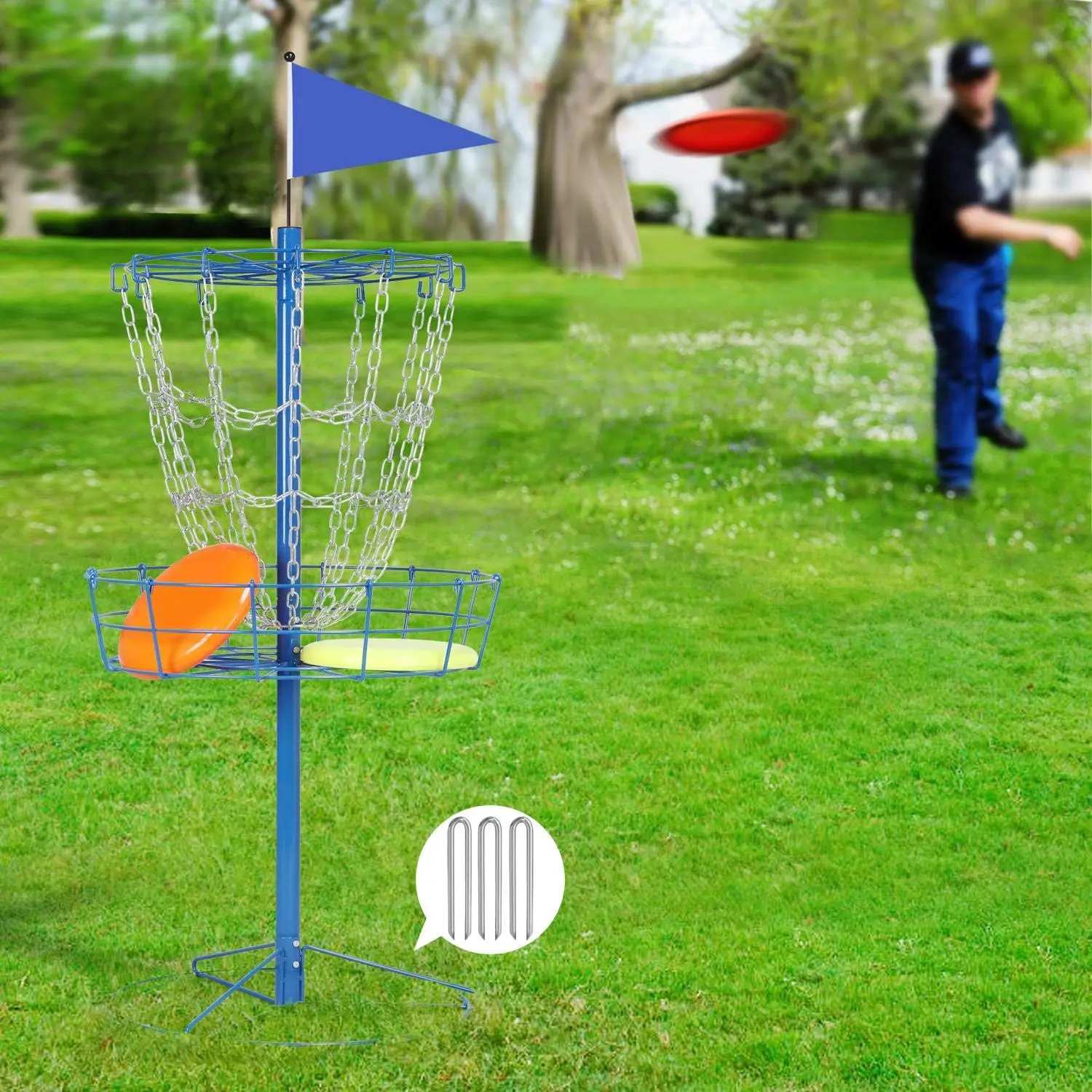Portable Disc Golf Basket Set 2