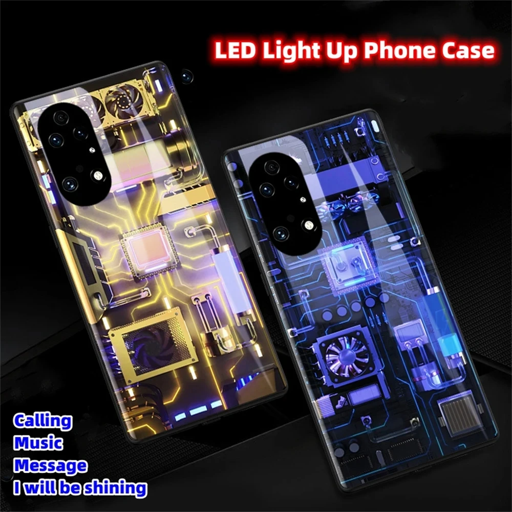

Punk Circuit Call Light Up Smart Luminous Cover LED Case For Samsung S24 S20 S21 FE S22 S23 Plus Ultra Note 10 20 A53 A52 A14