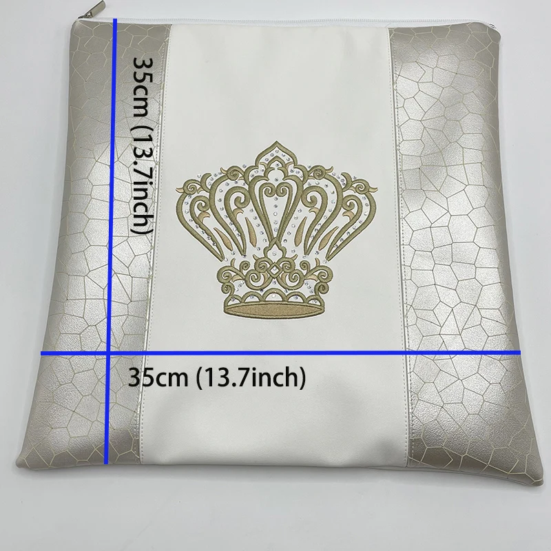 Tallit Bag For Judaica Prayer Shawl Embroidered with Rhinestone Design Faux Leather Men's Talit Handbag Giftware 6