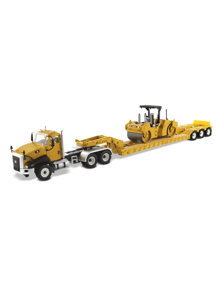 

Diecast 1:50 Scale CAT CT660 Flatbed 3-axis Alloy Trailer Tractor CB-534D Road Roller Model Collection Souvenir Ornaments