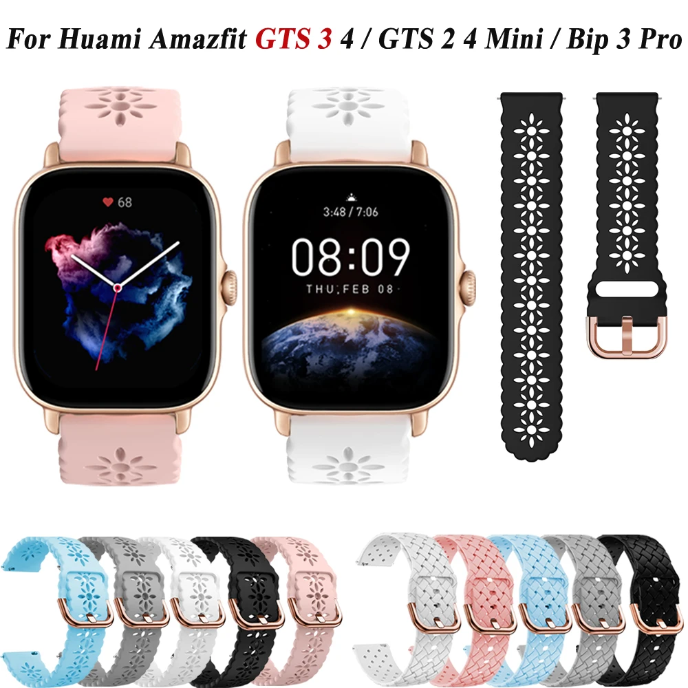 

Ремешок силиконовый для Huami Amazfit GTS 3 2 /GTS2 4 Mini/GTR 42 мм, спортивные часы Amazfit Bip Lite/3 Pro, 20 мм
