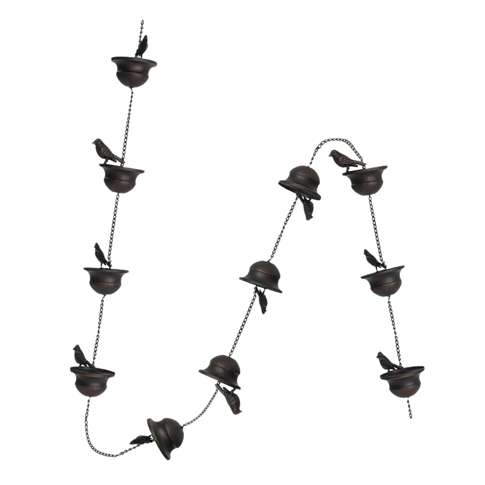 

Bird Rain Chains for Gutters Replacement Downspouts Outside Rain Collector Cups 240cm for Backyard Display Garden Roofs Outdoor