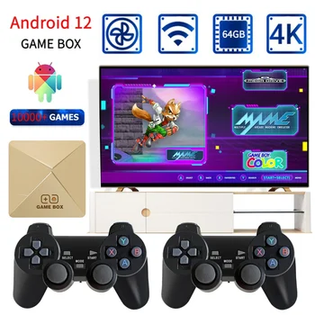 GAME BOX Game Console Android 12 2023 H313 HD 4K 3D 10000 Retro Games WIFi 2.4G video game tv box dual system Home Theater iptv