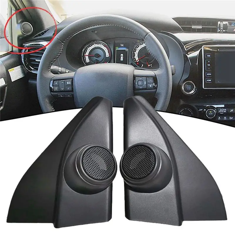 2PCS 자동차 트위터 스피커 수정된 오디오 도어 코너 접착제 스피커 커버 Toyota Hilux For Fortuner 2016-2020-A54R