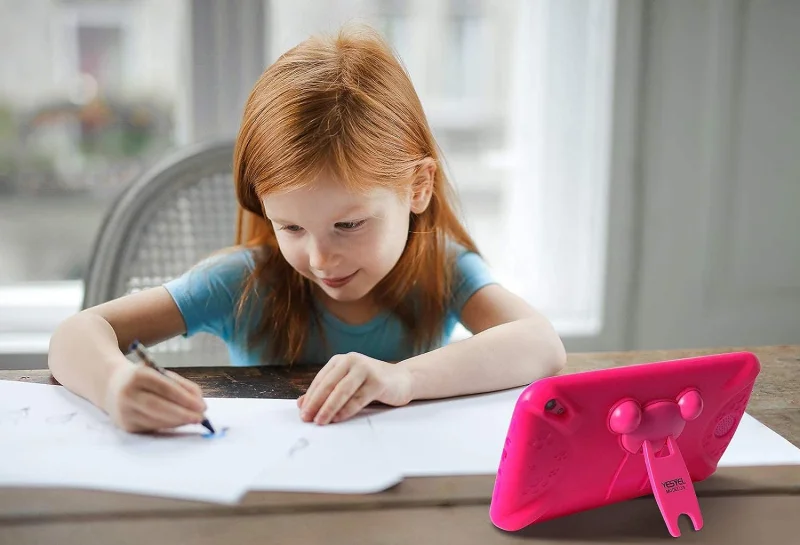 7-INCH E98 Android 10.0 Tablet PC - Kid's Gift, 1GB RAM + 16GB ROM, Silicone Bracket Case, Dual Camera, Quad-Core, WIFI Description Image.This Product Can Be Found With The Tag Names Computer Office, Hot sales, Tablets