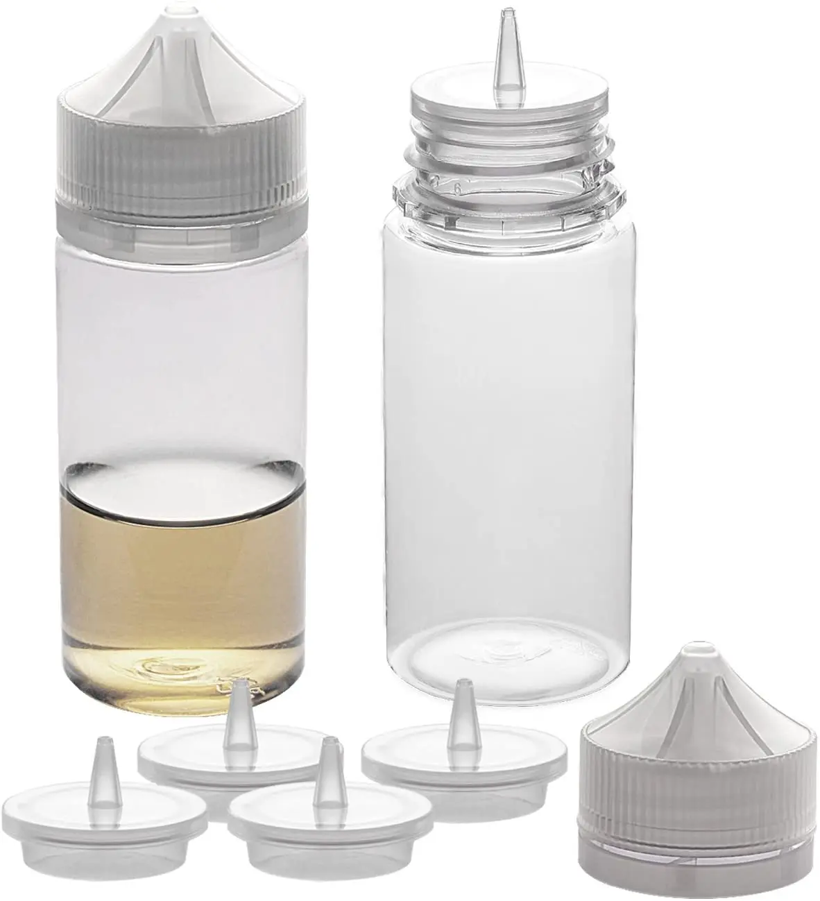 5Pcs 30ml 50ml 60ml 100ml 120ml Empty Plastic Dropper Bottles Refillable PET E Liquid Child Proof Cap Juice Vape Oils Containers