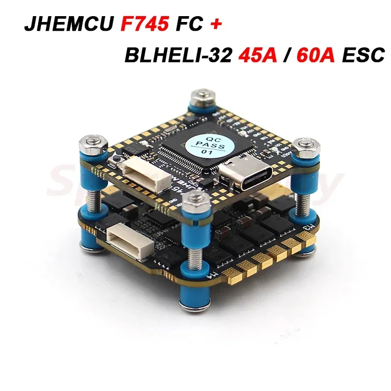 

Контроллер полета JHEMCU F745 Stack(GF30F745 42688-P + BLHELI_32 45A/60A 3 ~ 6S Lipo 4 в 1 ESC) для FPV квадрокоптера беспилотного летательного аппарата
