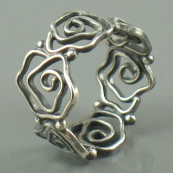 Vintage Hollow Silver Color Flower Shape Rings For Women Party Accessories Gifts Custom Jewelry 1