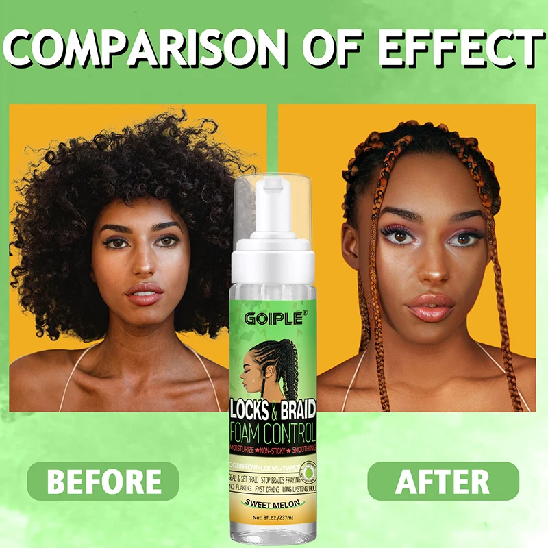 GOIPLE 237ml Braid Mousse for African Women Extra Hold Control Braids Spray Twist Locs High Shine Moisturize Foam Styling Mousse 6