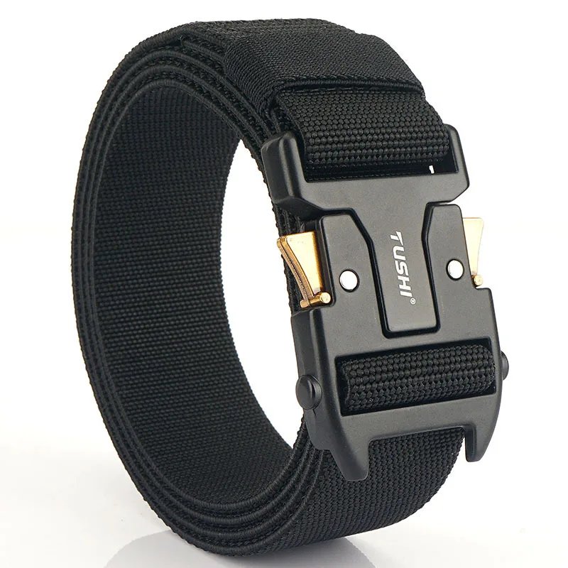 High Quality Youth Nylon Belt Weight Canvas Woven Belt Trend Men Simple Design Versatile Quick Remove Buckle Belt Extended A3298