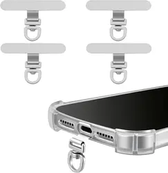 Rotating Stainless Steel Phone Tether Tab with Universal Holder Adapter - Metal (4 - Siliver)