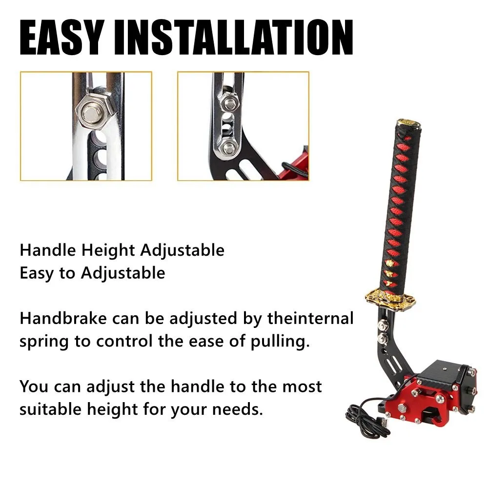 Katana Handbrake Pc Usb Square Plate Samurai Sword Peripheral 15 26Cm For Sim Racing Game G25/27/29 T300 T500 Red