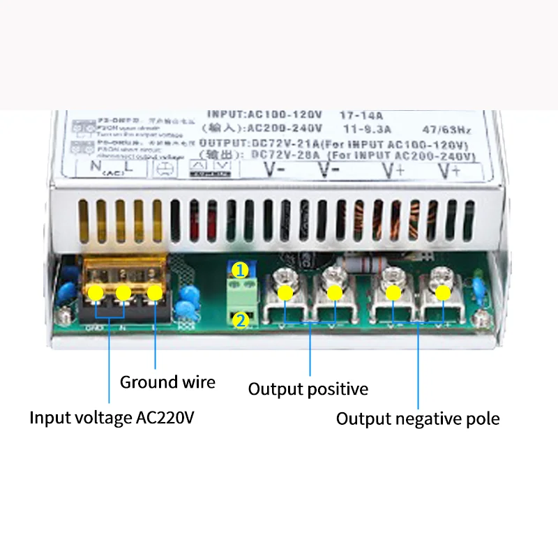 MZMW PFC 스위칭 전원 공급 장치, 조정 가능한 RSP-2000, 2000W, 12V, 15V, 24V, 36V, 48V, 60V, 72V, 80V, 110V, 150V, 220V, AC/DC 100-2
