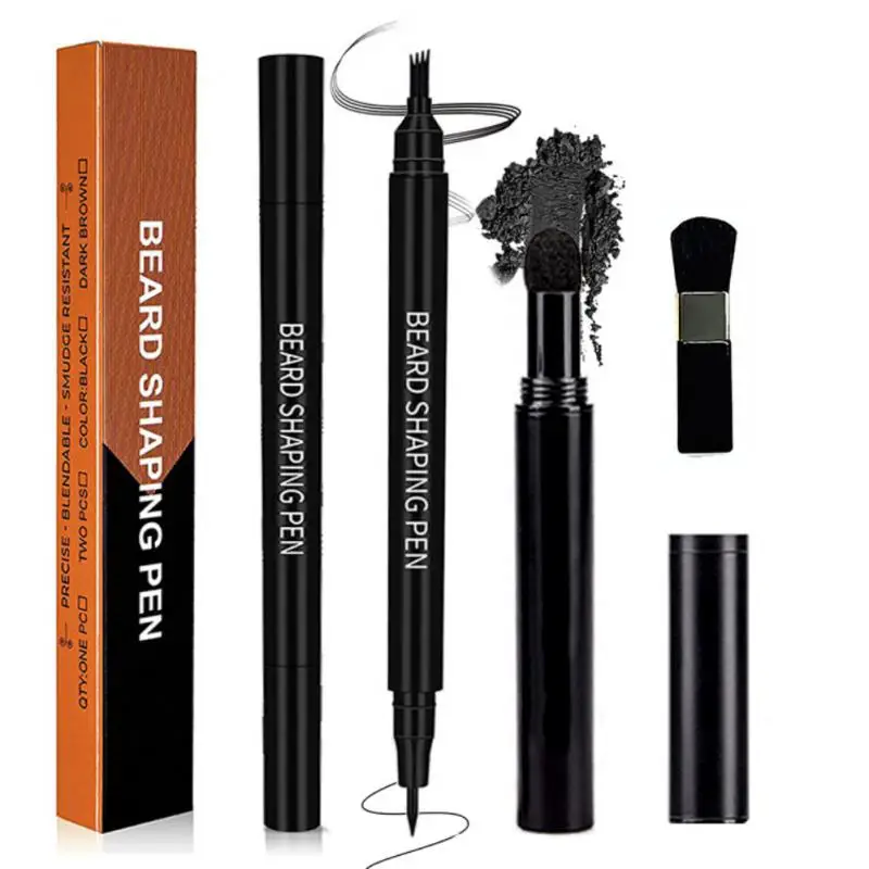 Beard Pen For Men Beard Filling Pen Kit Barber Pencil Enhancer Brush Waterproof Coloring Tools Black Brown Gifts For Men