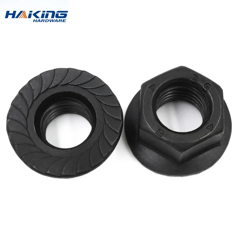 

2-10pc M3 M4 M5 M6 M8 M10 M12 High Quality Black A2-70 304 Stainless Steel Hex Head Serrated Spinlock Flange Nut Locknut DIN6923