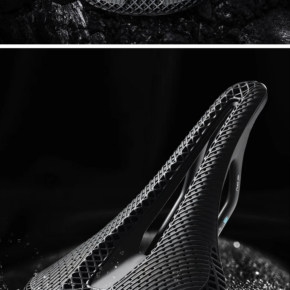 RYET 3D-Gedruckter Vakuum-Fahrradsattel Vollcarbon Oval 7x9mm Schienen MTB Rennrad Gravel Radfahrsattel 143mm Breit für Männer Frauen – Detail 26