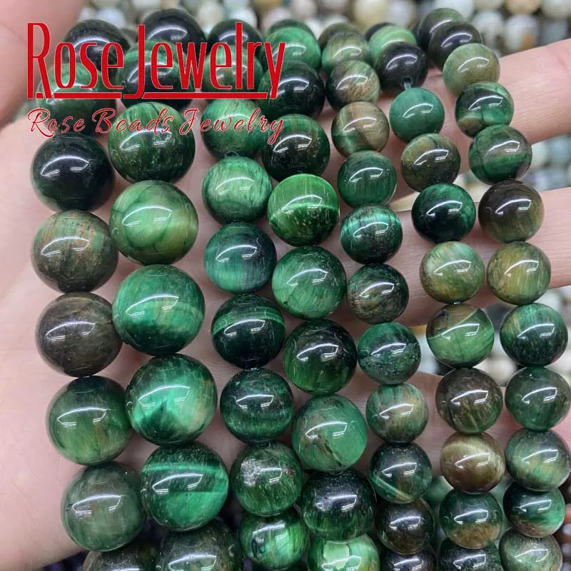 

Natural Green Tiger Eye Stone Beads Round Loose Spacer Beads For Jewelry Making 6/8/10/12/14 mm Diy Bracelet Necklace 15" Strand