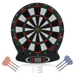 Professional Electronic Hanging Dartboard with LCD Scoring and Darts Set (1set)