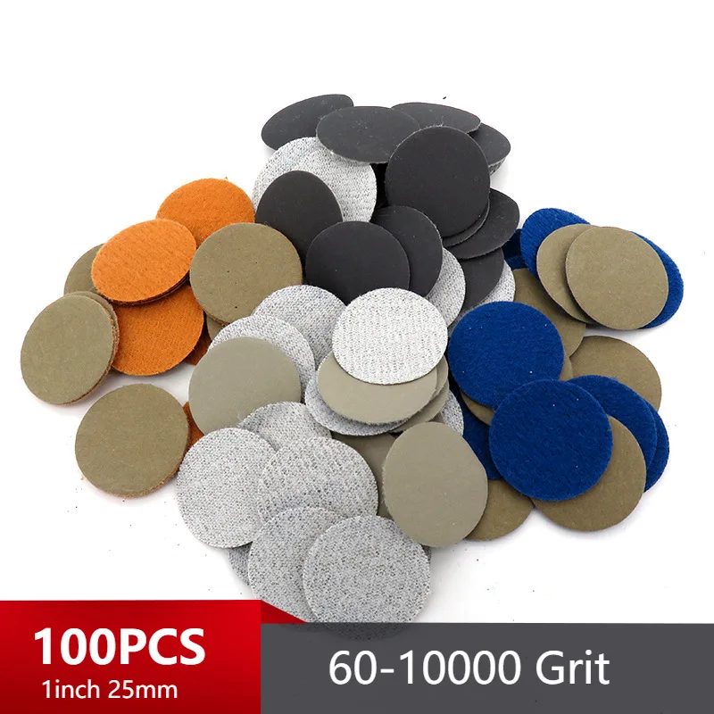 100Pcs 996A 1inch Wet Dry Sandpaper Waterproof Sanding Paper 60 10000 Grit Sander Discs for Car