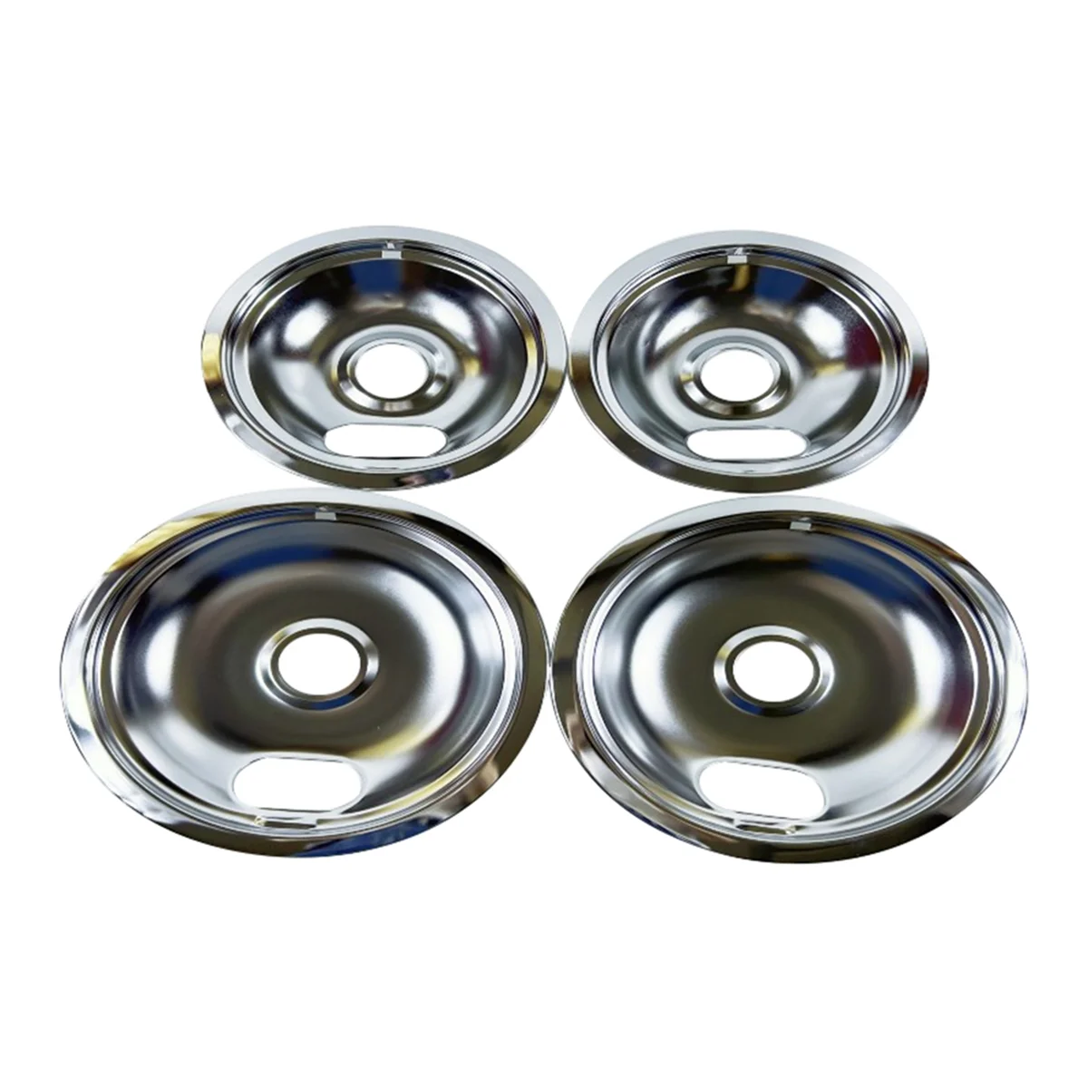 Range Drip Pans for Electric Stove-Replacement for W10196406, W10196405(4 Pack, 2Pcs 6Inch and 2Pcs 8Inch)Drip Pans