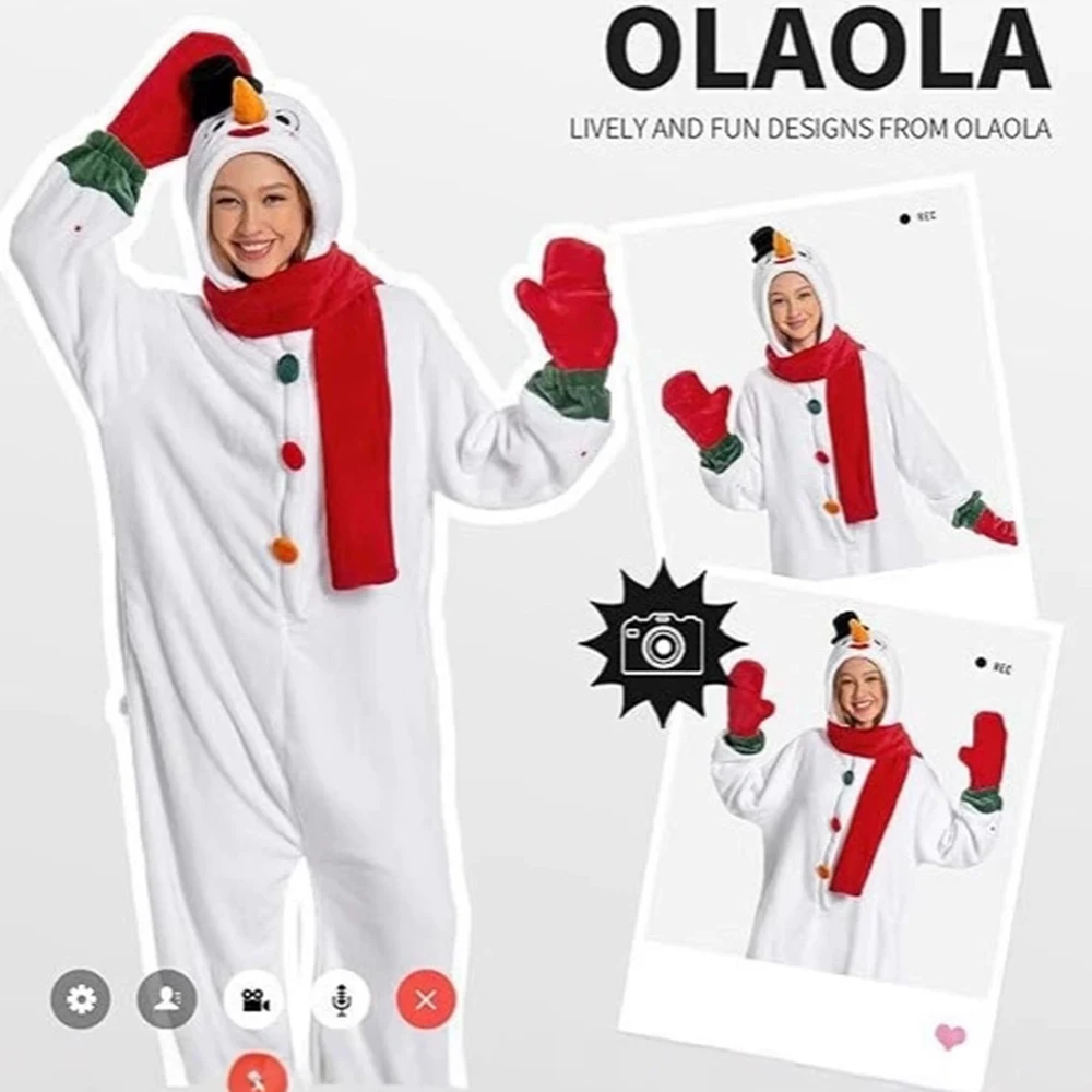 Generic Snowman Plush Bodysuit Costume for Children's Winter Parties
