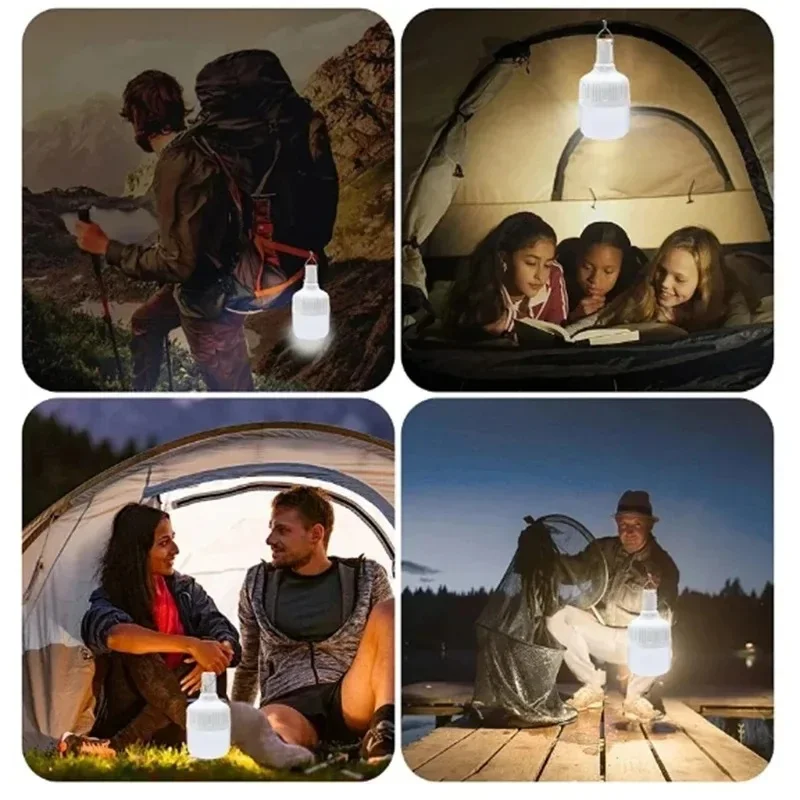 Usb Rechargeable Led Light Portable Camping Light Bulb Emergency Lighting Flashlight Lights Outdoor Picnics Hanging Tent Light Us
