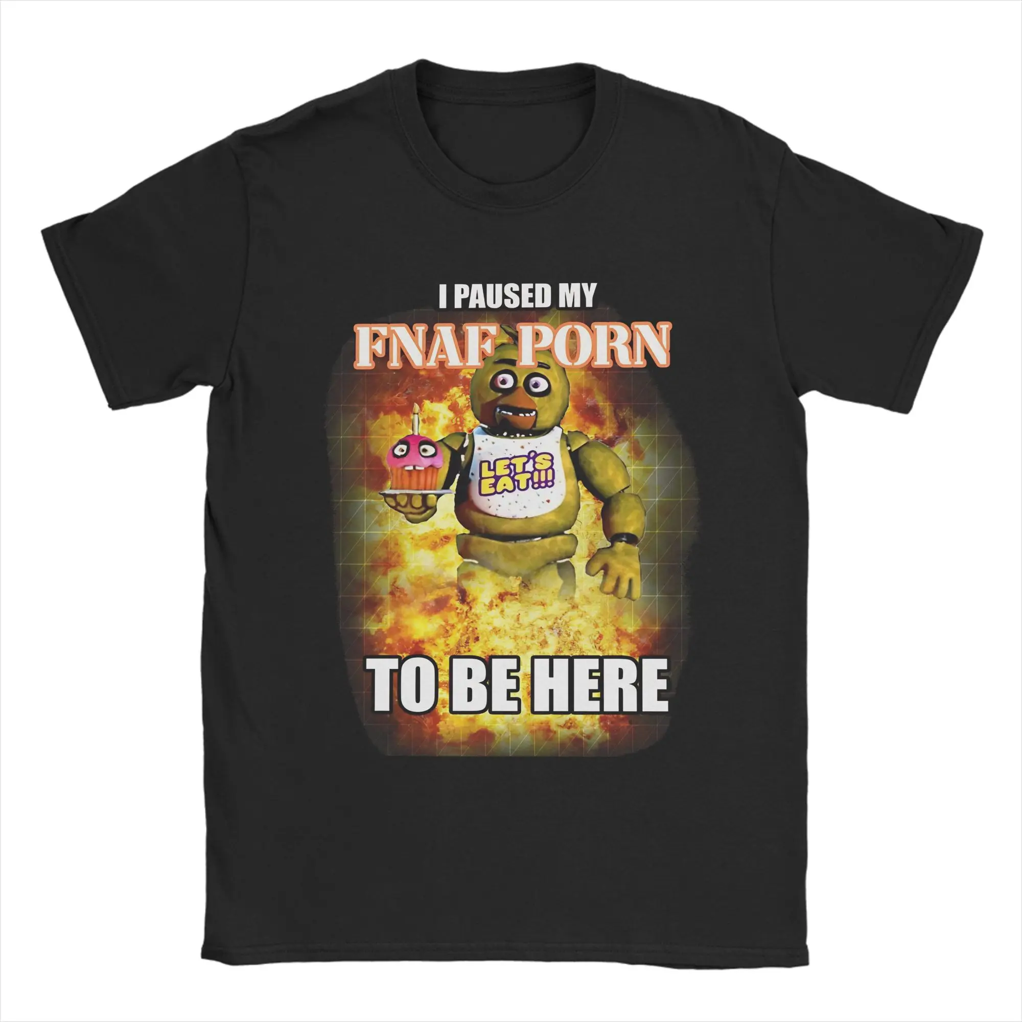 FNAF Meme Pure Cotton Casual Unisex T-Shirt - Round Neck Short Sleeve