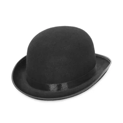 Elegant Black and Red Magician Bowler Hat - One Size (Black)