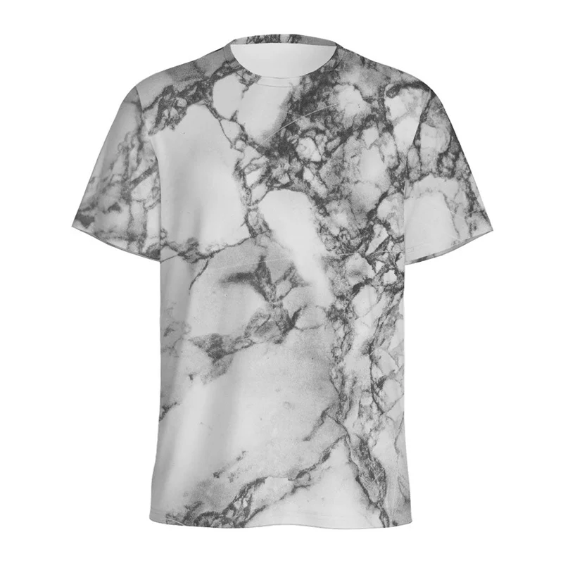 

Футболка мужская с 3D-принтом мрамора, модная повседневная рубашка в стиле Харадзюку, с коротким рукавом и круглым вырезом, разные цвета, на лето