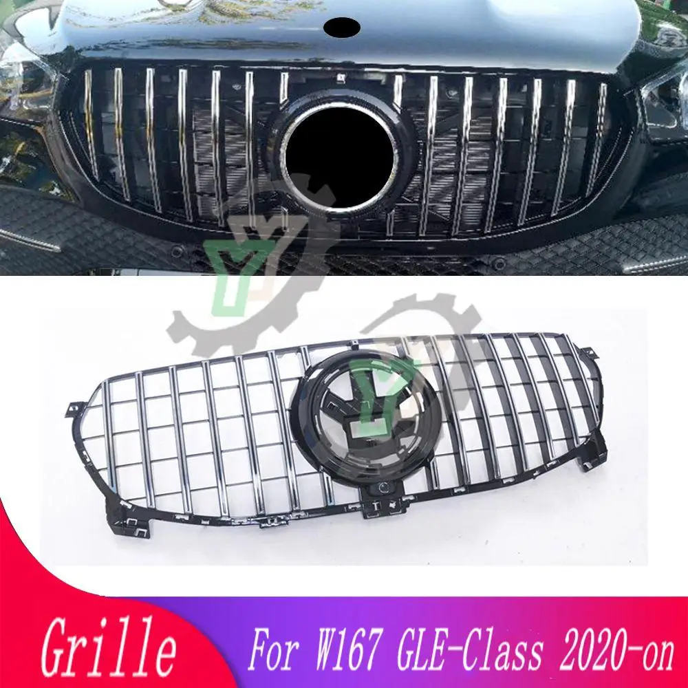 

GT Diamond Style Front Bumper Grille Upper Racing Grill For Mercedes-Benz W167 GLE-Class 2020 2021 2022 2023 Car Accessory