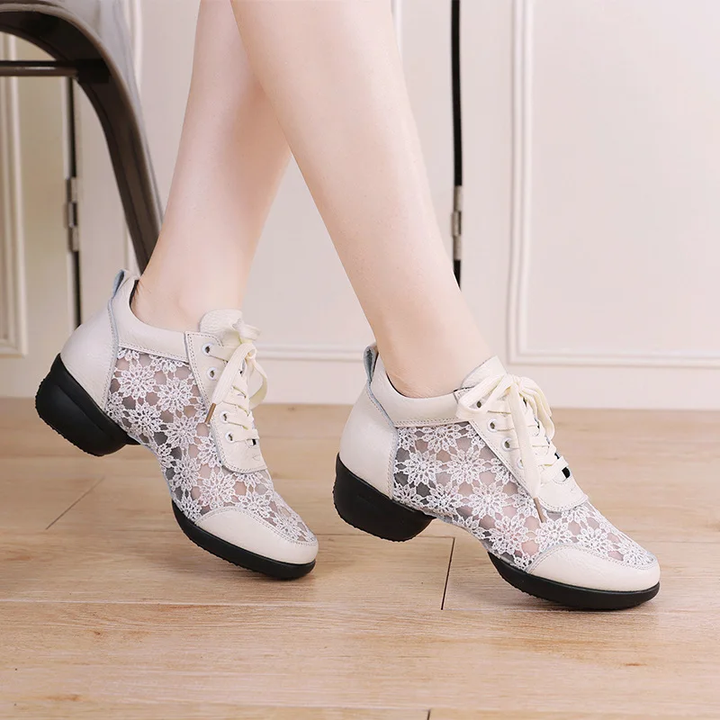 

Casual Women Net Surface Dance Shoes Girls Shoes High Heel Dancing Shoes Ladies Outdoor Modern Jazz Square Dance Shoes