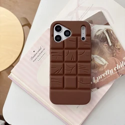Kawaii 3D Melting Chocolate Soft Silicone Shockproof Phone Case - iPhone 15 (Brown)