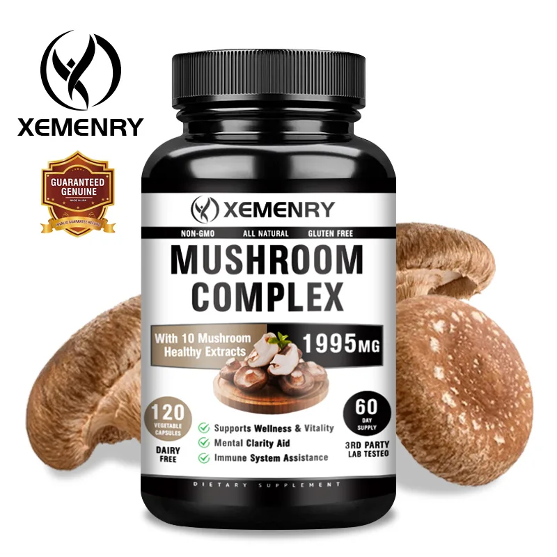 

Mushroom Supplement Blend - Boosts Energy and Vitality, Promotes Brain Health, and Improves Memory