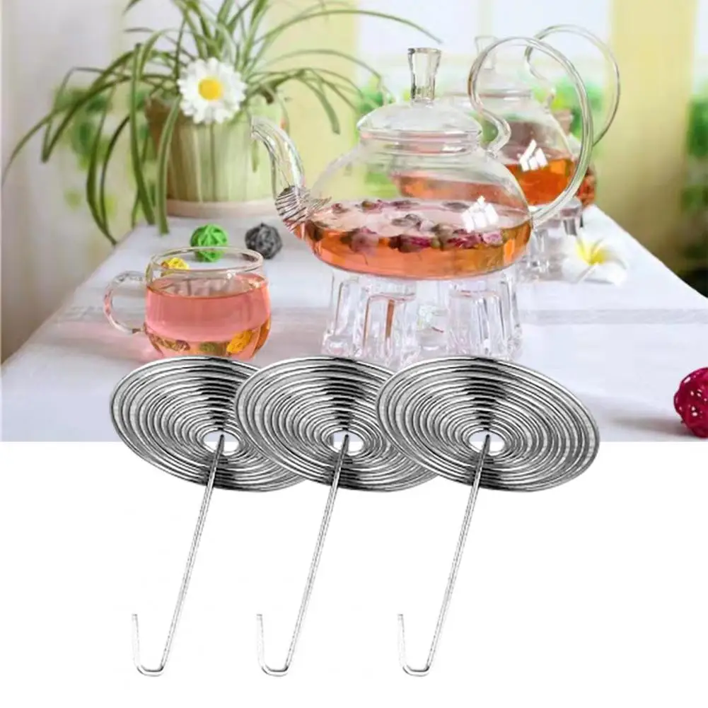 10Pcs Teapot Filter Durable Stainless Steel Replacement Kitchen Tool Tea Egg Accessories Teapot Nozzle Spring Sieve for Home