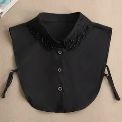 Vintage Lace Front Tie White Detachable Faux Collar (3)