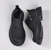 Spring Autumn British Thick Casual Derby Shoes for Men Fashion 2025 New Designer Rotary Button Black Dress Wedding Shoes Man 6