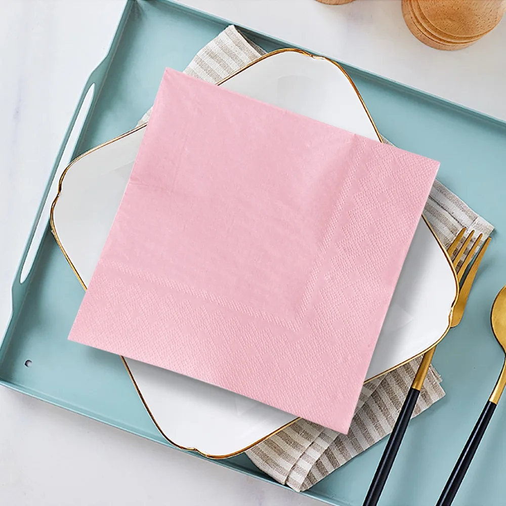 Paper napkins 20pcs/lot Red Napkin Soft Fragrance Free Party Table Napkins Paper Cafe Mouth Cloth Hotel Dining Tray Tissues