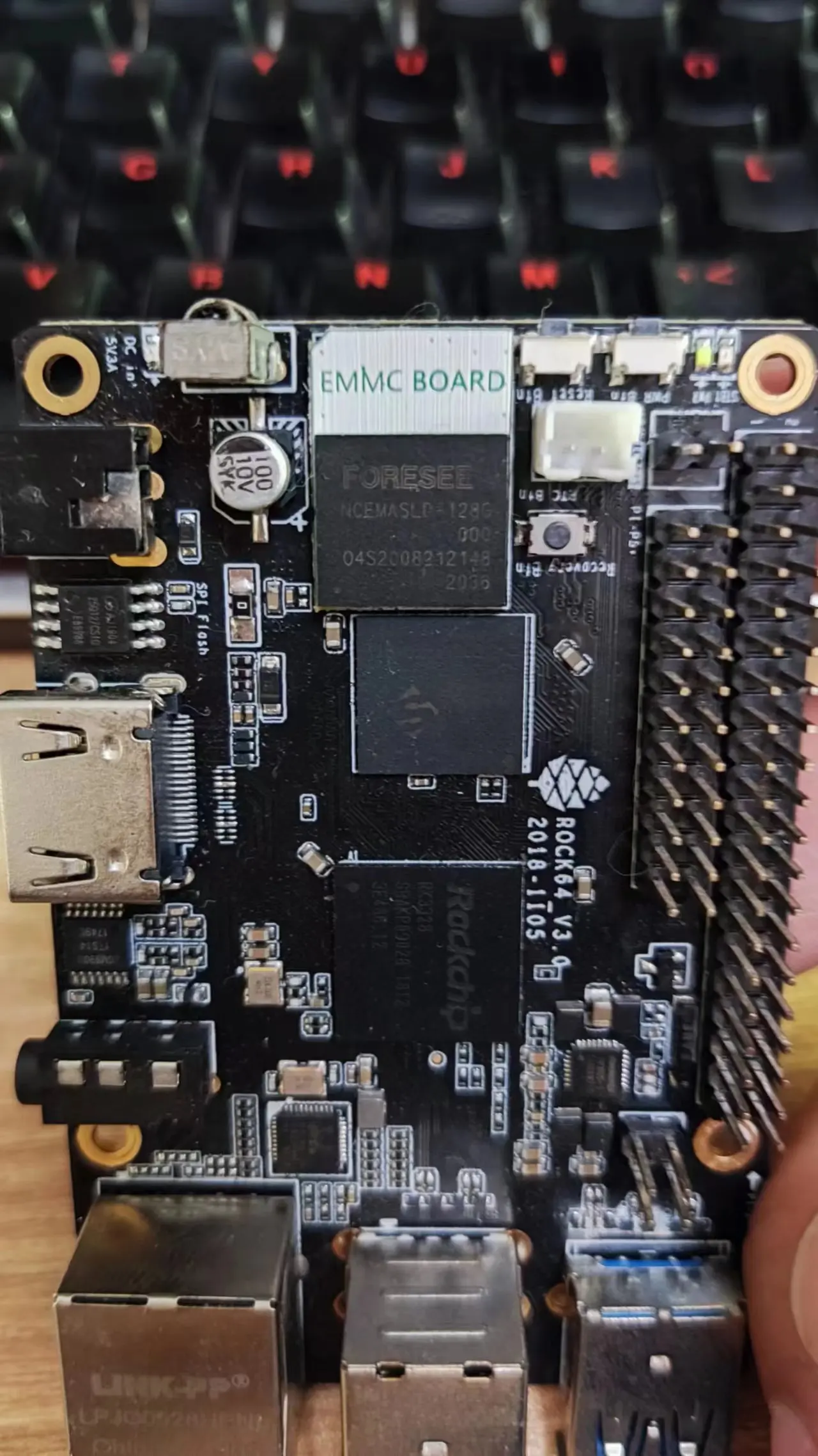 Emmc Moudle para Rock pi Pine64 para Odroid Rock 5b Orangepi 5b 5p Rk3588 Rk3399 Rk3328 Peça Faça Você Mesmo 16gb 32gb 64gb 128gb - Imagem 3