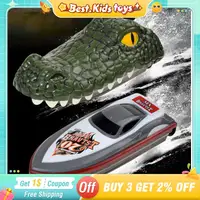 RC Crocodile Head Boat Remote Control High Speed Boat Kids Toys Boys Joke Alligator Decoy Pool Water River Game Spoof Party Gift 1