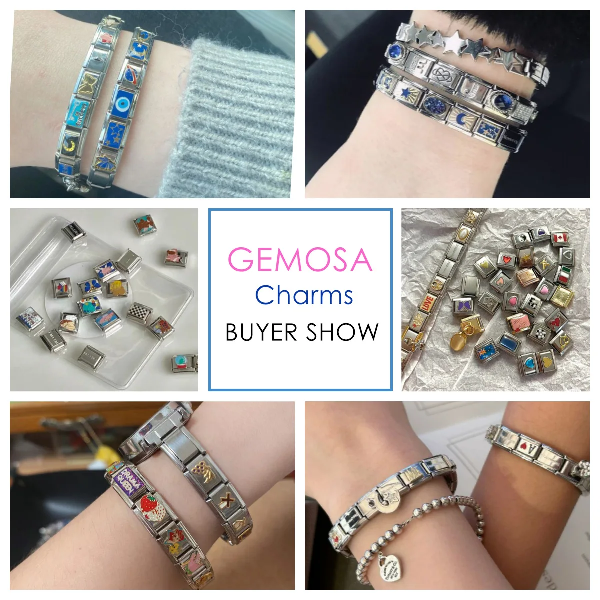 Silver 26-Letter A-Z Custom Charm Bracelet in Italian Stainless Steel