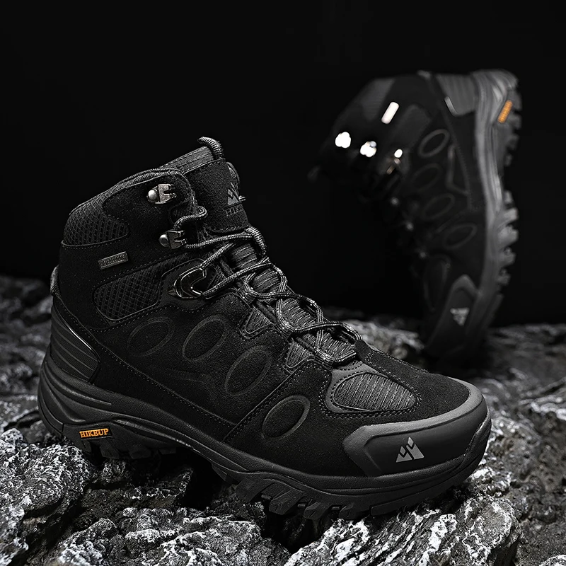 HIKEUP High-Top Männer Wanderschuhe Winter Outdoor Schuhe Schnüren Rutschfeste Sport Casual Trekking Stiefel Mann Wildleder warme Schuhe – Detail 22