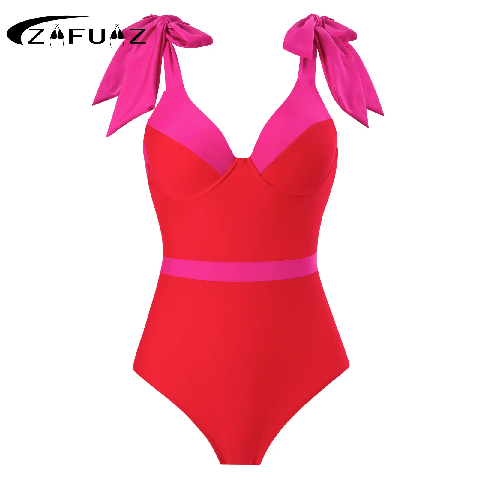 2024 Sexy Color Block 3D Flower One Piece Swimwear Skirt Women Luxury Push Up Swimsuit Solid Beachwear Summer Bathing Suit Dress
