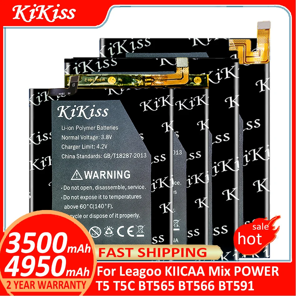 

KiKiss Battery BT 565 BT 566 BT-591 For Leagoo KIICAA Mix POWER T5 T5C BT565 BT566 BT 591 Batterij + Track NO