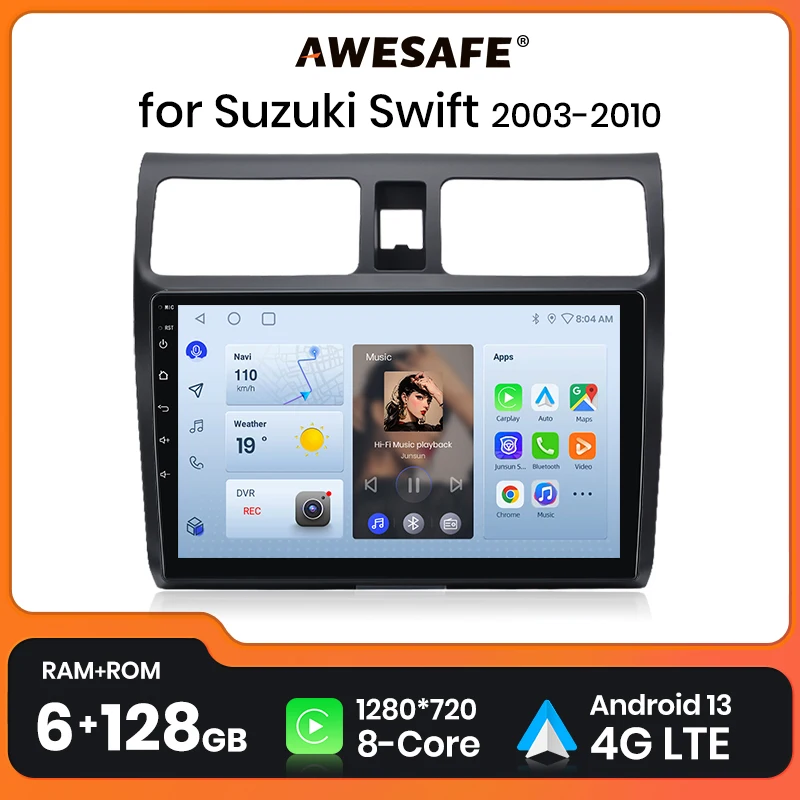 

AWESAFE PX9 For SUZUKI SWIFT Android 2007 2008 2003-2010 Car Radio DAB Multimedia 2 din Android Auto Wireless CarPlay Autoradio