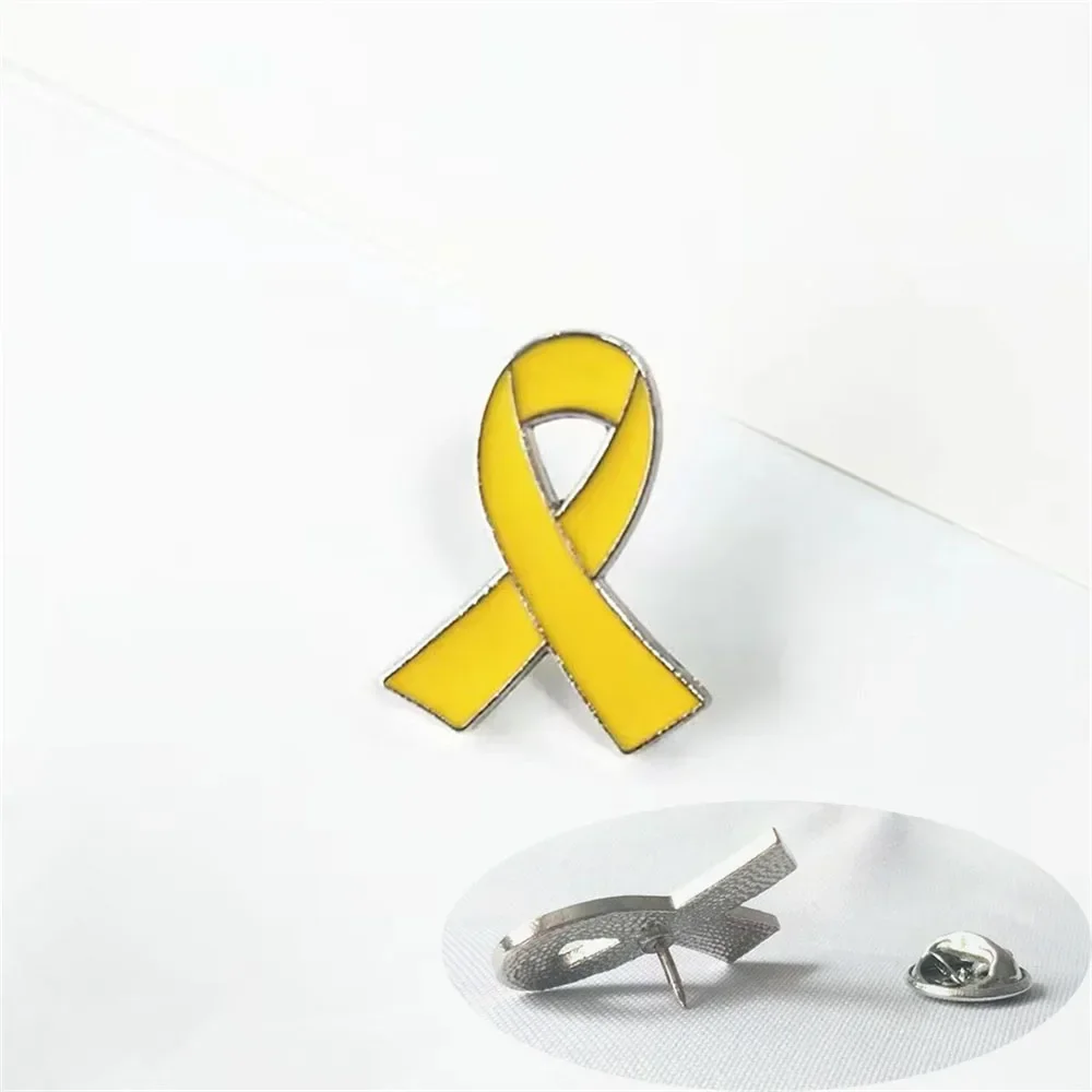 Enamel Pins Yellow Ribbon Health Peace Enamel Pins Breast Cancer Red Hope Expectation Prevention Safe Return Badge Brooches For Relatives enamel pins,pin brooches,enamel brooches