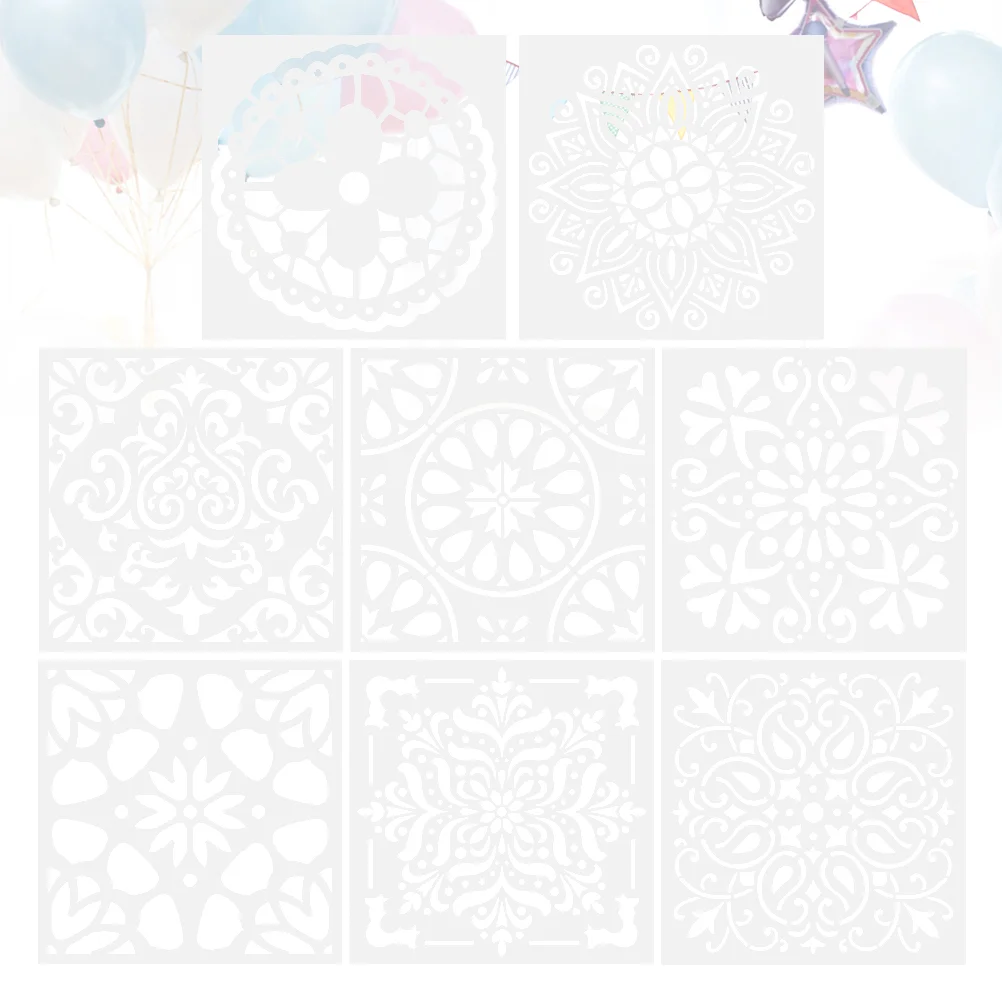Reusable Stencils Set Hollow Out Mandala Painting Stencil Flower Drawing Stencil Floor Wall Tile Stencils Spray template
