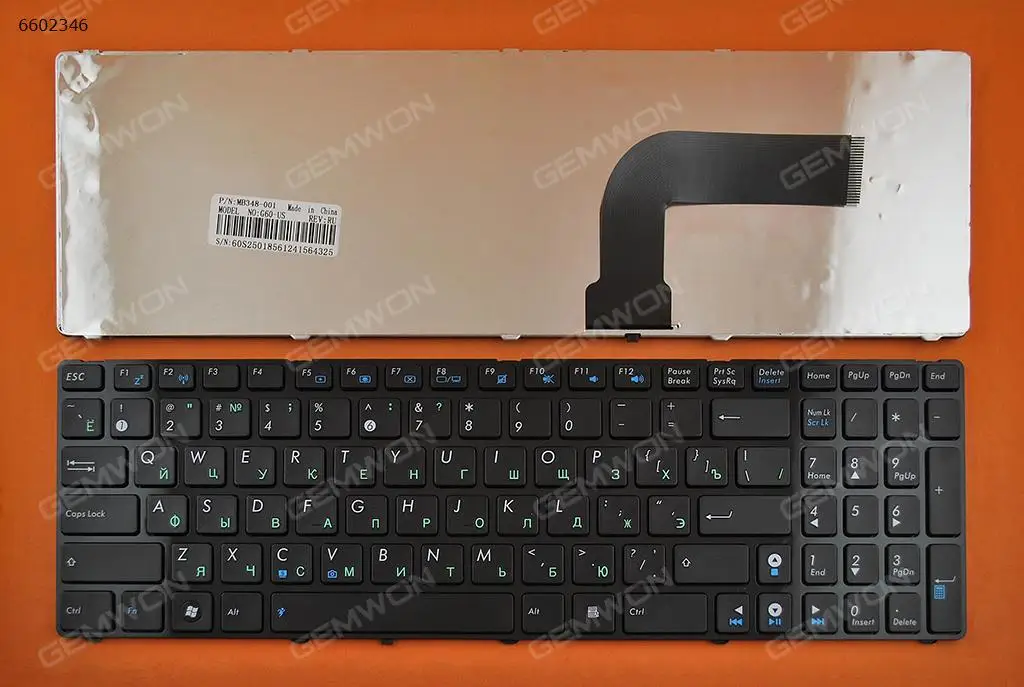 

Русская клавиатура для ноутбука ASUS G60 Глянцевая черная рамка